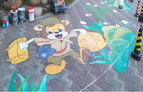 衡南夏季画地面彩绘会遇到的问题